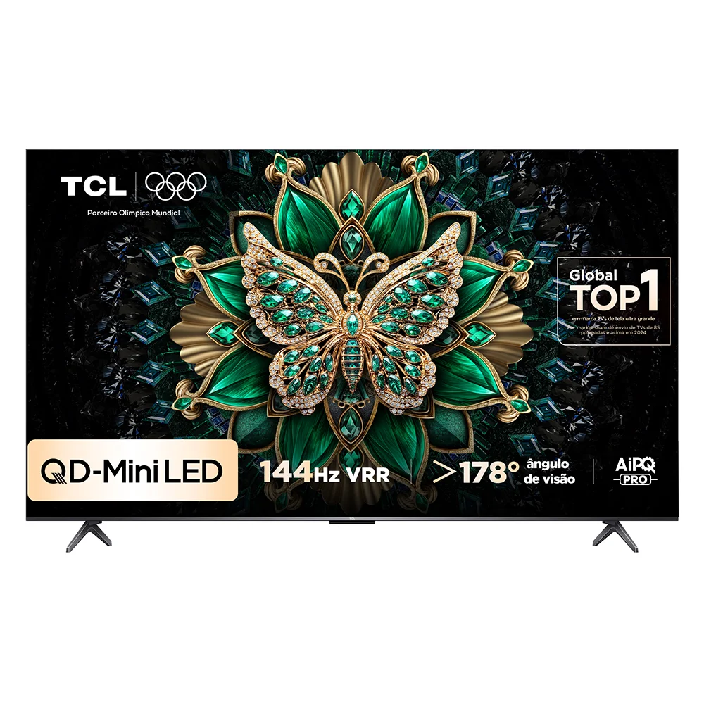 Smart TV TCL 65 Polegadas QLED Mini LED 4K C6K WiFi Bluetooth Google TV 4 HDMI 144Hz HDR10+ 65C6K 6