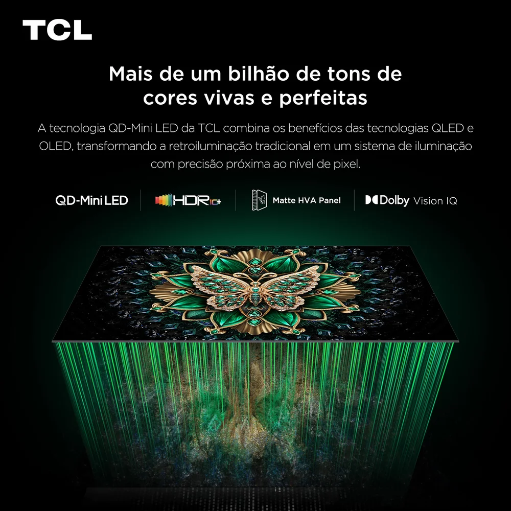 Smart TV TCL 65 Polegadas QLED Mini LED 4K C6K WiFi Bluetooth Google TV 4 HDMI 144Hz HDR10+ 65C6K 7