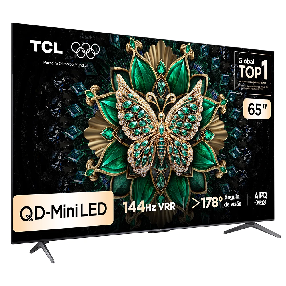 Smart TV TCL 65 Polegadas QLED Mini LED 4K C6K WiFi Bluetooth Google TV 4 HDMI 144Hz HDR10+ 65C6K 8