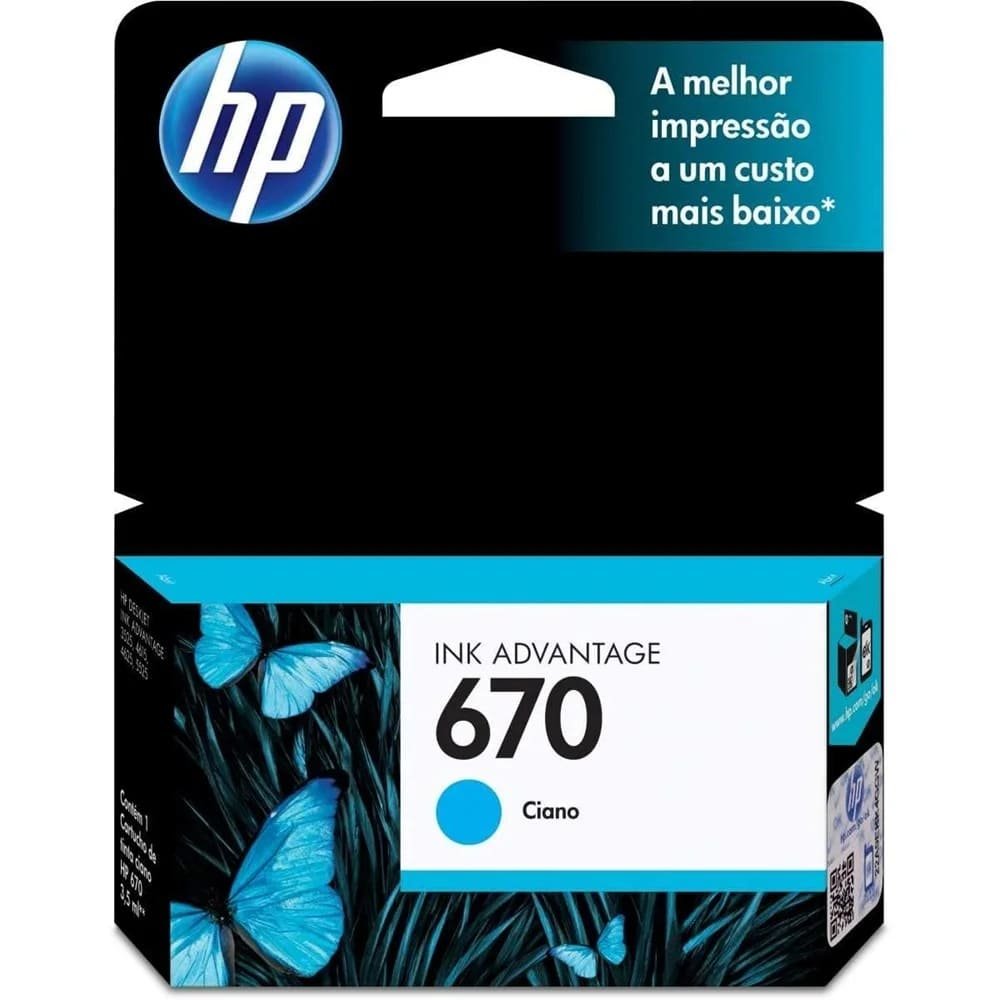Cartucho De Tinta Hp 670 Cz114ab Deskjet 4615 4625 5525 Azul