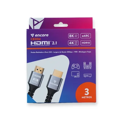 Cabo HDMI 2.1 8k Ultra High Speed Encore 3 Metros