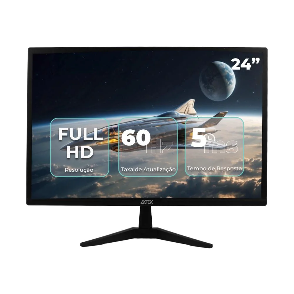 Monitor 24" LED Full Hd 60hz 5ms Com Entradas HDMI E Vga