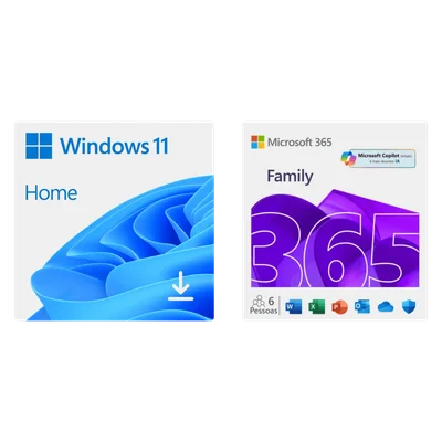 WINDOWS 11 Home + Microsoft 365 Family 6 Usuários 1TB Onedrive Por Usuário