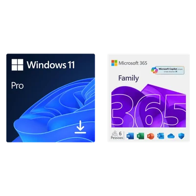 WINDOWS 11 Pro + Microsoft 365 Family 6 Usuários 1TB Onedrive Por Usuário