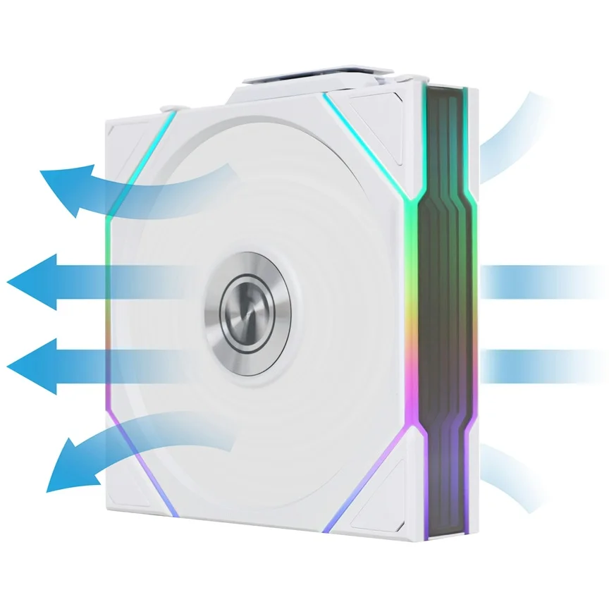 Kit 3 Fans 120mm Lian Li Uni Fan Tl Wireless 120 Reverse Blade, ARGB, C/ Controladora, White - 12rtl1w3w 6