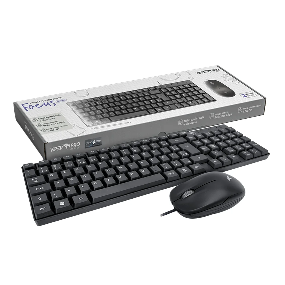 Imagem 4 de 5 do produto Kit Teclado E Mouse Com Fio Focus  Elevate - Vo102