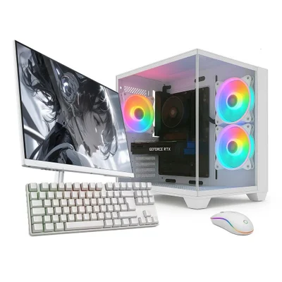 PC Gamer Completo Skill Apex Series, Amd Ryzen 5 5500, Geforce RTX 3050, 16gb Ddr4, SSD 1TB M.2, Monitor LED 24" 180hz, Branco Sas024