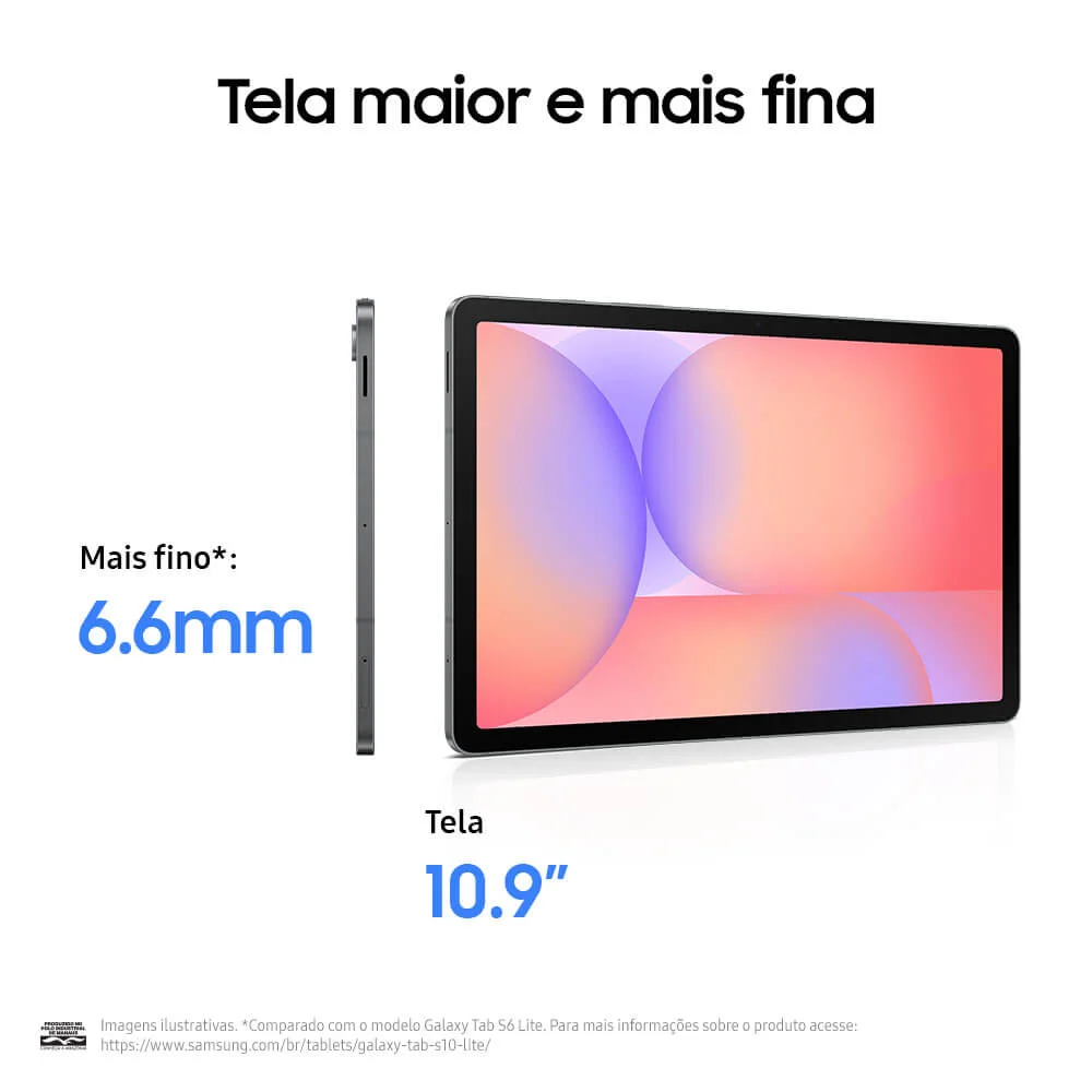 Tablet Samsung Galaxy Tab S10 Lite Wifi, 128GB, 6gb Ram, Tela 10.9”, S Pen E Capa Smartbook Cover Inclusas Cinza - 128 Gb - Wi-fi
