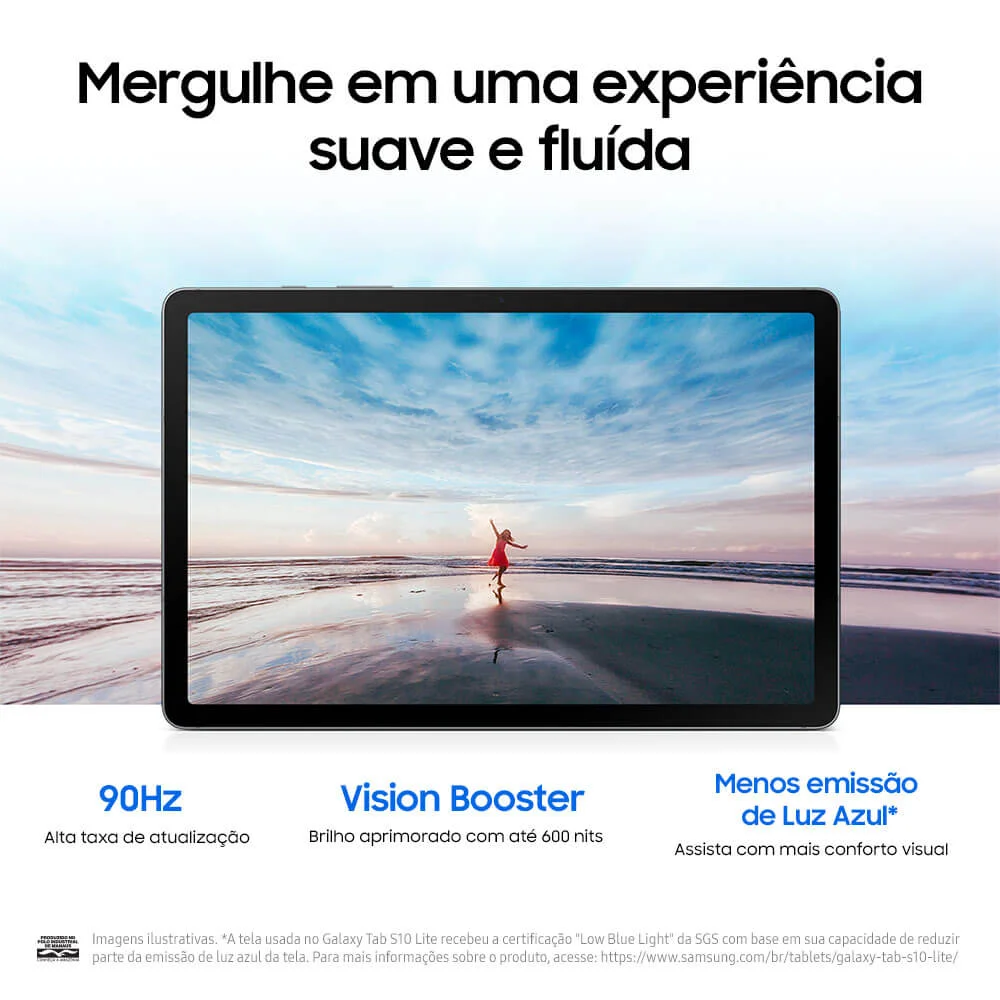 Tablet Samsung Galaxy Tab S10 Lite Wifi, 128GB, 6gb Ram, Tela 10.9”, S Pen E Capa Smartbook Cover Inclusas Cinza - 128 Gb - Wi-fi