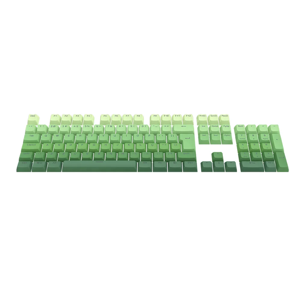 Imagem 5 de 5 do produto Kit Keycaps Double Shot Redragon Abnt2 106 Teclas A140 Pt Degrade Verde