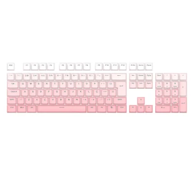 Kit Keycaps Double Shot Redragon Abnt2 106 Teclas A139 Pt Degrade Branco E Rosa