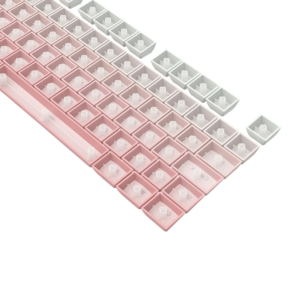 Imagem 2 de 5 do produto Kit Keycaps Double Shot Redragon Abnt2 106 Teclas A139 Pt Degrade Branco E Rosa