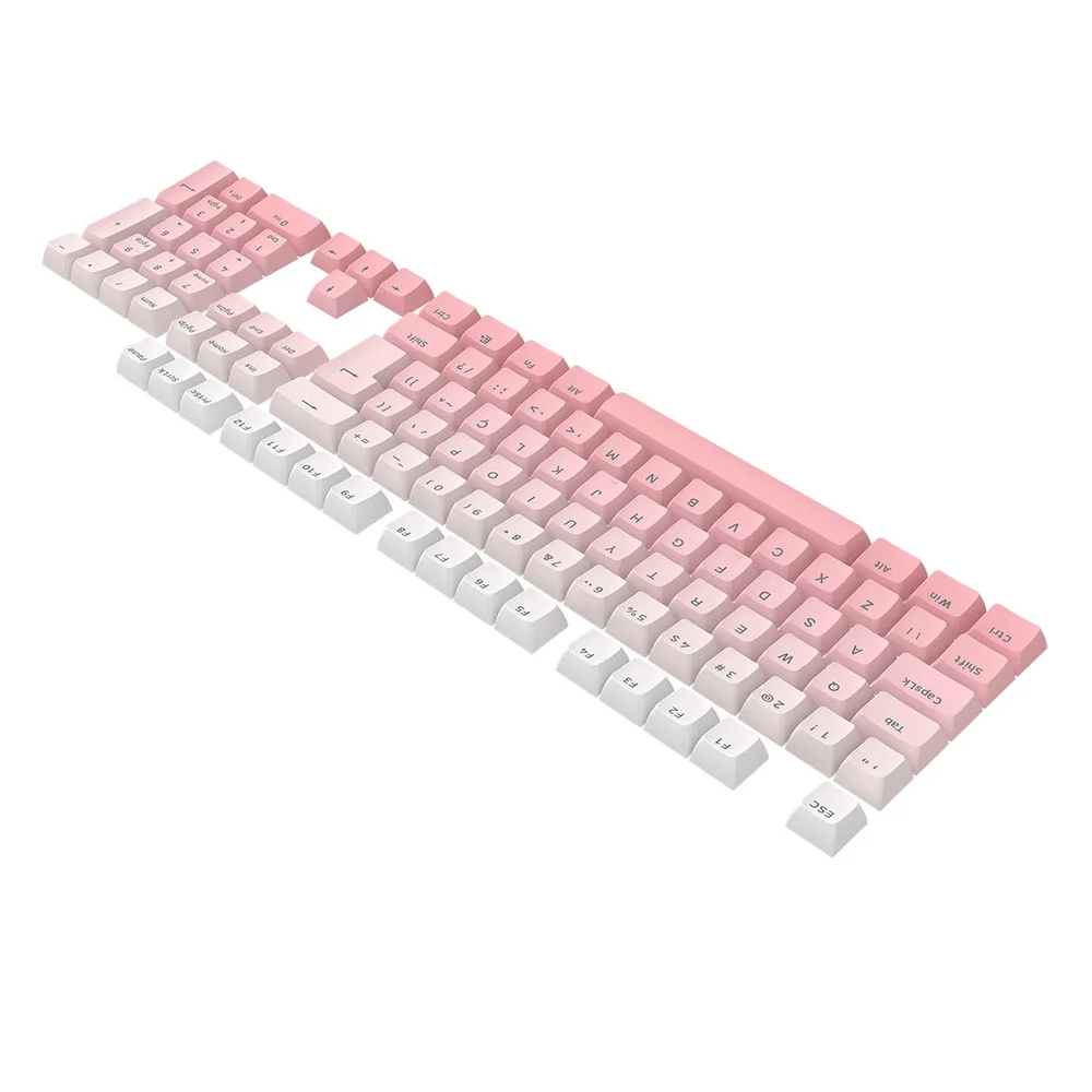 Imagem 3 de 5 do produto Kit Keycaps Double Shot Redragon Abnt2 106 Teclas A139 Pt Degrade Branco E Rosa