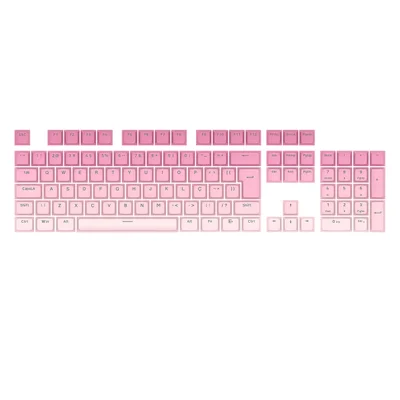 Kit Keycaps Double Shot Redragon Abnt2 106 Teclas A133 Pt Degrade Rosa E Branco