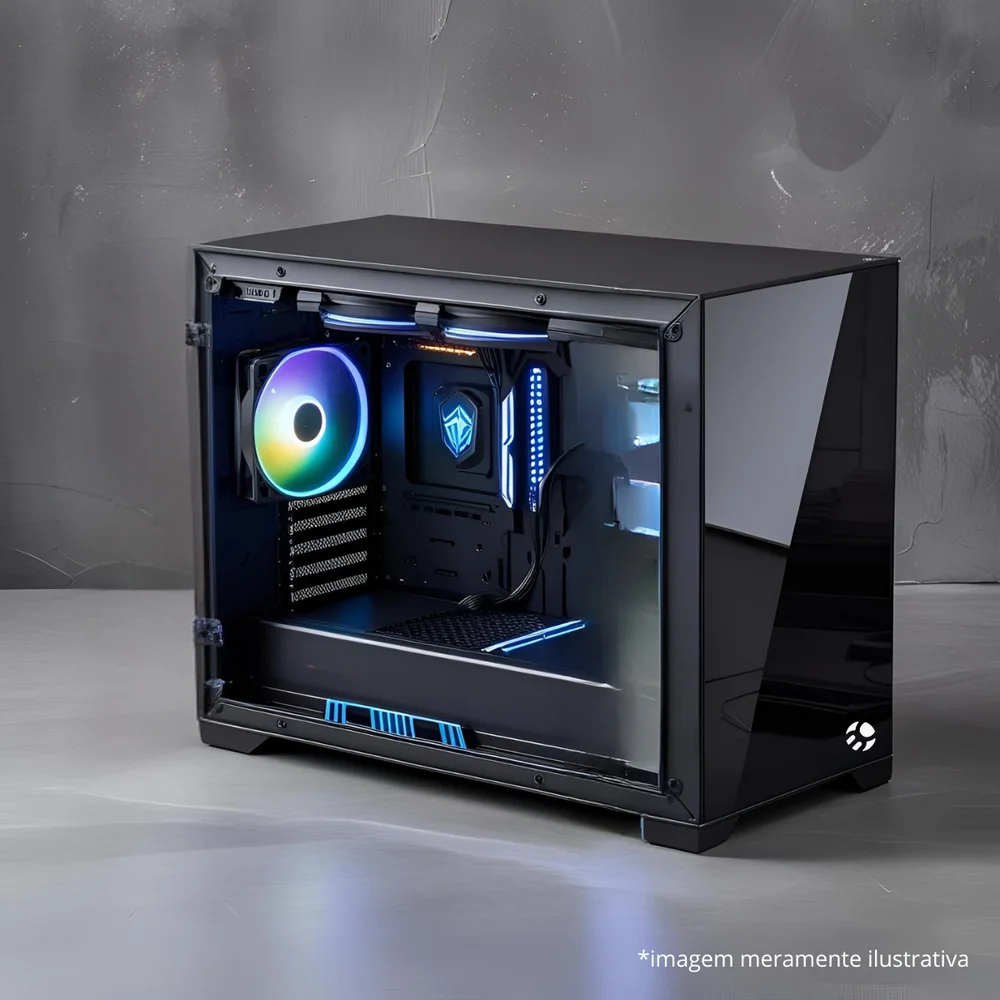 Imagem 3 de 5 do produto Gabinete Gamer Vegas Vidro Espelhado Placas-mãe Matx E Mini-itx Bluecase - Bg-059b