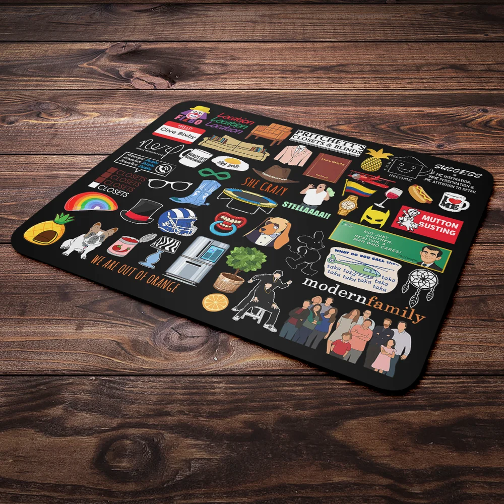 Mouse Pad Geek Icons Moments - Modern Family - Preto
