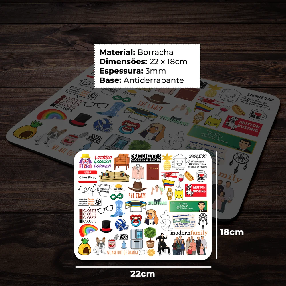 Imagem 4 de 4 do produto Mouse Pad Geek Icons Moments - Modern Family - Branco
