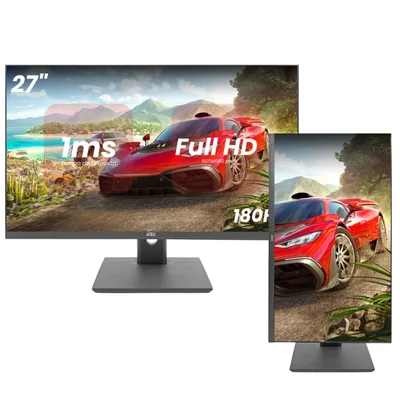 Monitor LED 27" Full HD 180hz 1ms, HDMI DP VESA, Ideal Jogos, Trabalho Estudos Aitek - Delta-m2712a Pro