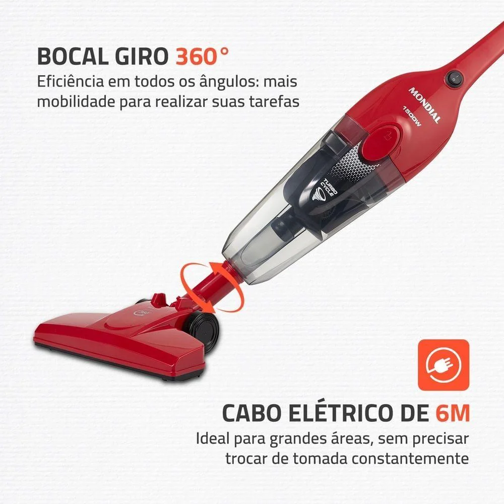 Imagem 2 de 5 do produto Aspirador De Pó Ap-40-r 60hz 127v Mondial