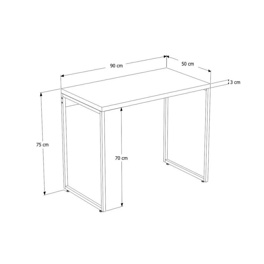 Imagem 3 de 5 do produto Kit 02 Mesas Escritório E Home Office Aspen 90 Cm C01 Snow