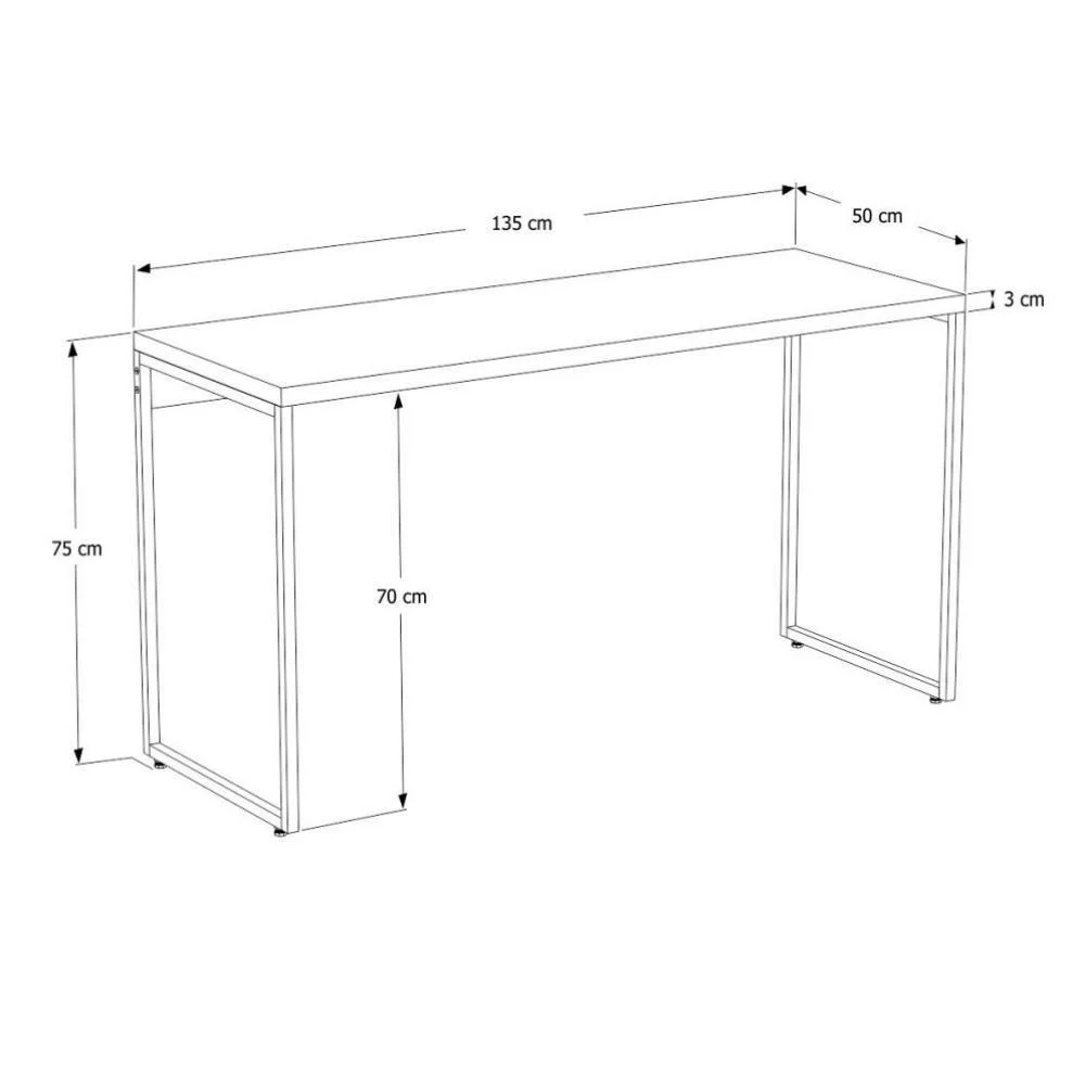 Imagem 3 de 5 do produto Kit 02 Mesas Escritório E Home Office Aspen 135 Cm C01 Onix