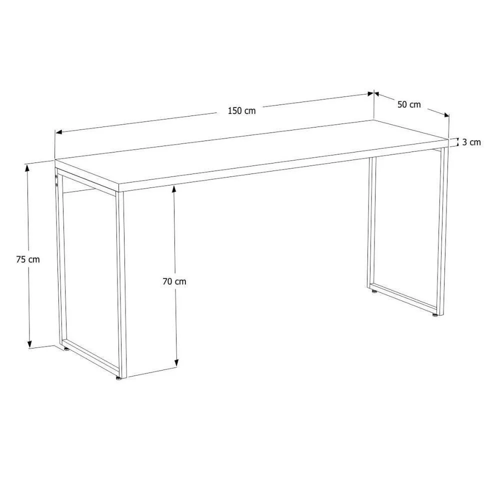 Imagem 3 de 5 do produto Kit 02 Mesas Escritório E Home Office Aspen 150 Cm C01 Snow