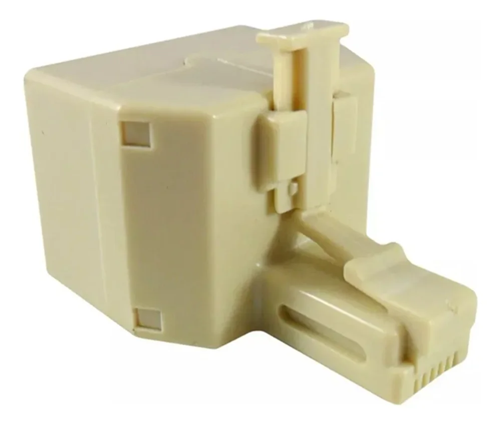 Imagem 2 de 5 do produto Adaptador Rj11 Duplo Conecte 2 Aparelhos Em 1 Entrada 10pçs