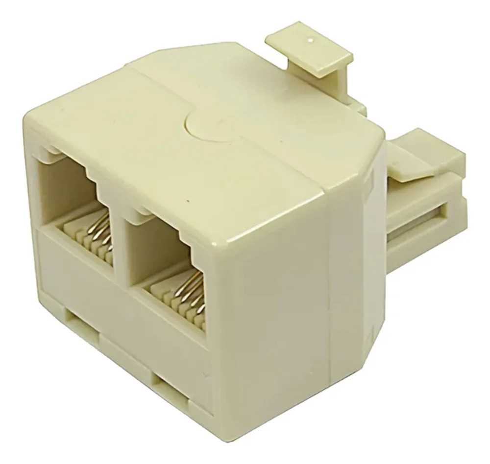 Imagem 3 de 5 do produto Adaptador Rj11 Duplo Conecte 2 Aparelhos Em 1 Entrada 10pçs