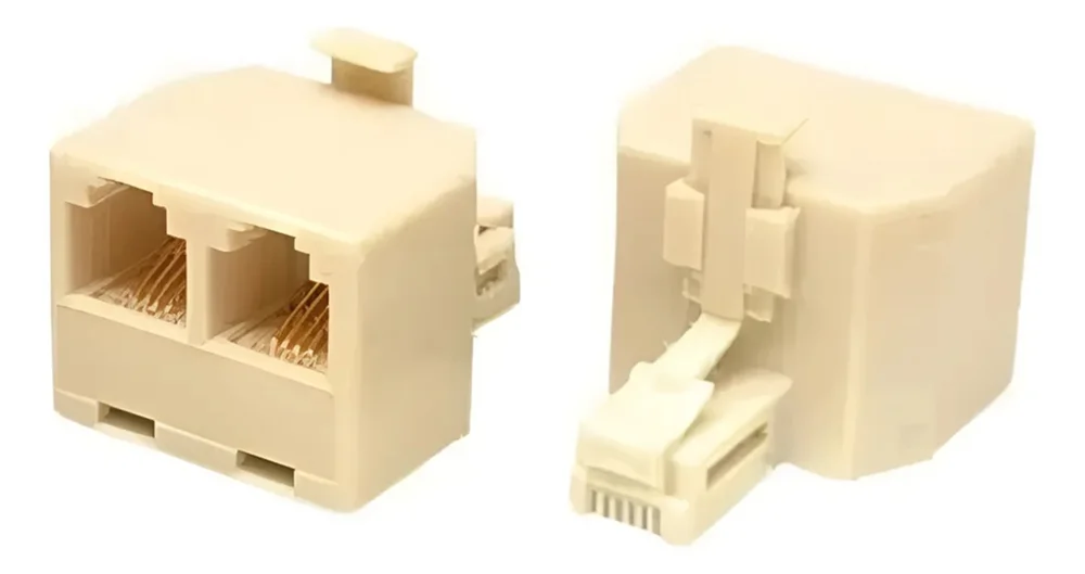 Imagem 4 de 5 do produto Adaptador Rj11 Duplo Conecte 2 Aparelhos Em 1 Entrada 10pçs