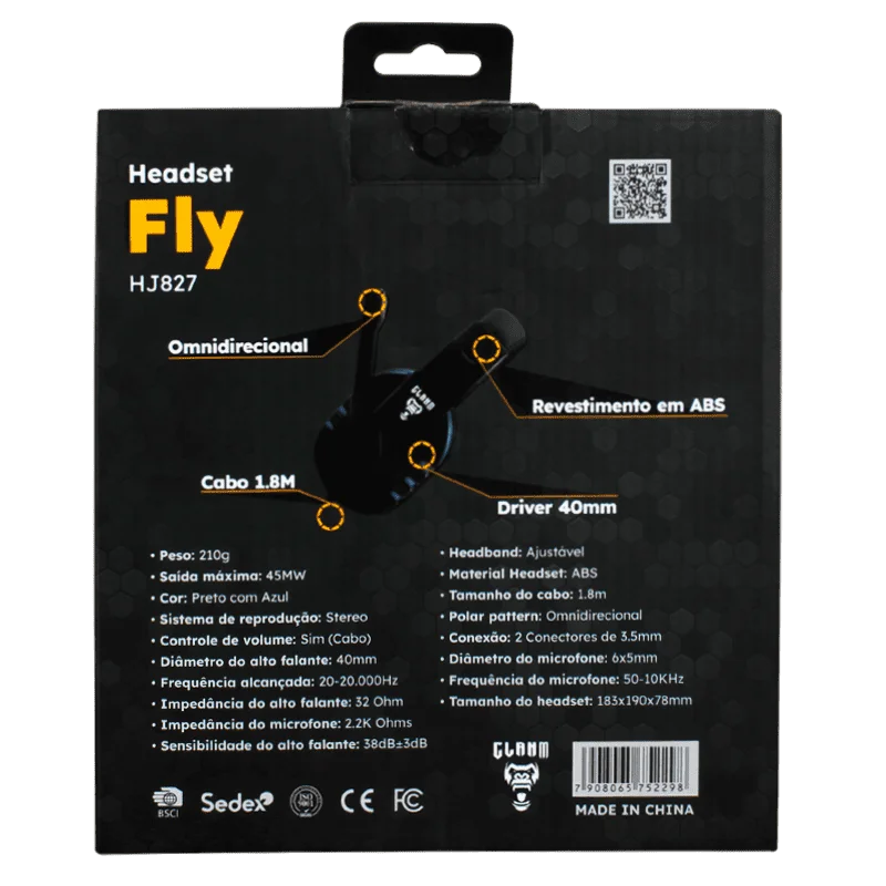 Imagem 5 de 5 do produto Headset Fly Blue - Clanm