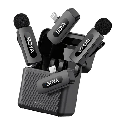 Microfone De Lapela Boya By-v3 Kit Android/ios Preto