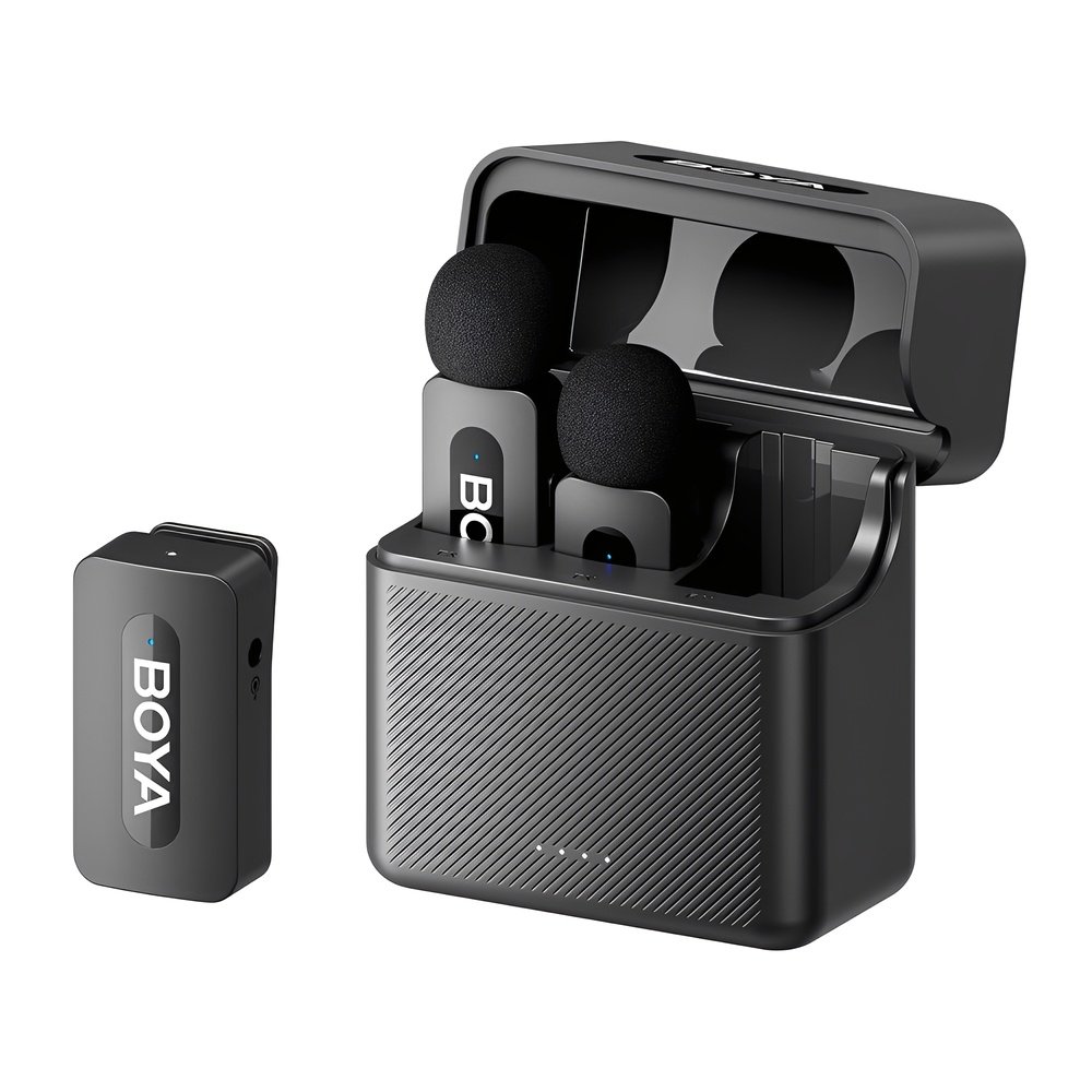 Microfone De Lapela Boya By-v35 3.5mm Canal Duplo Preto