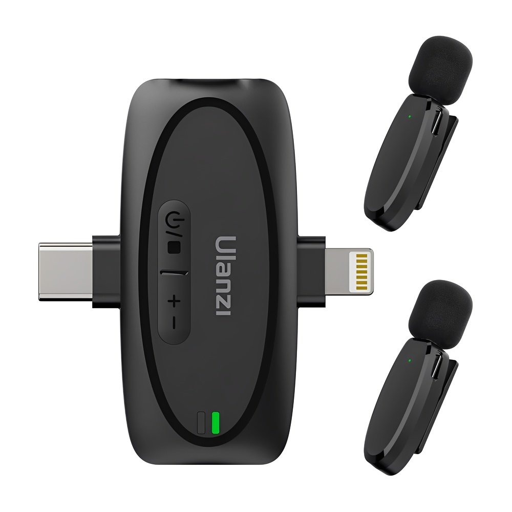Microfone Lapela Ulanzi 3-in-1 Ios/android/câmera Preto