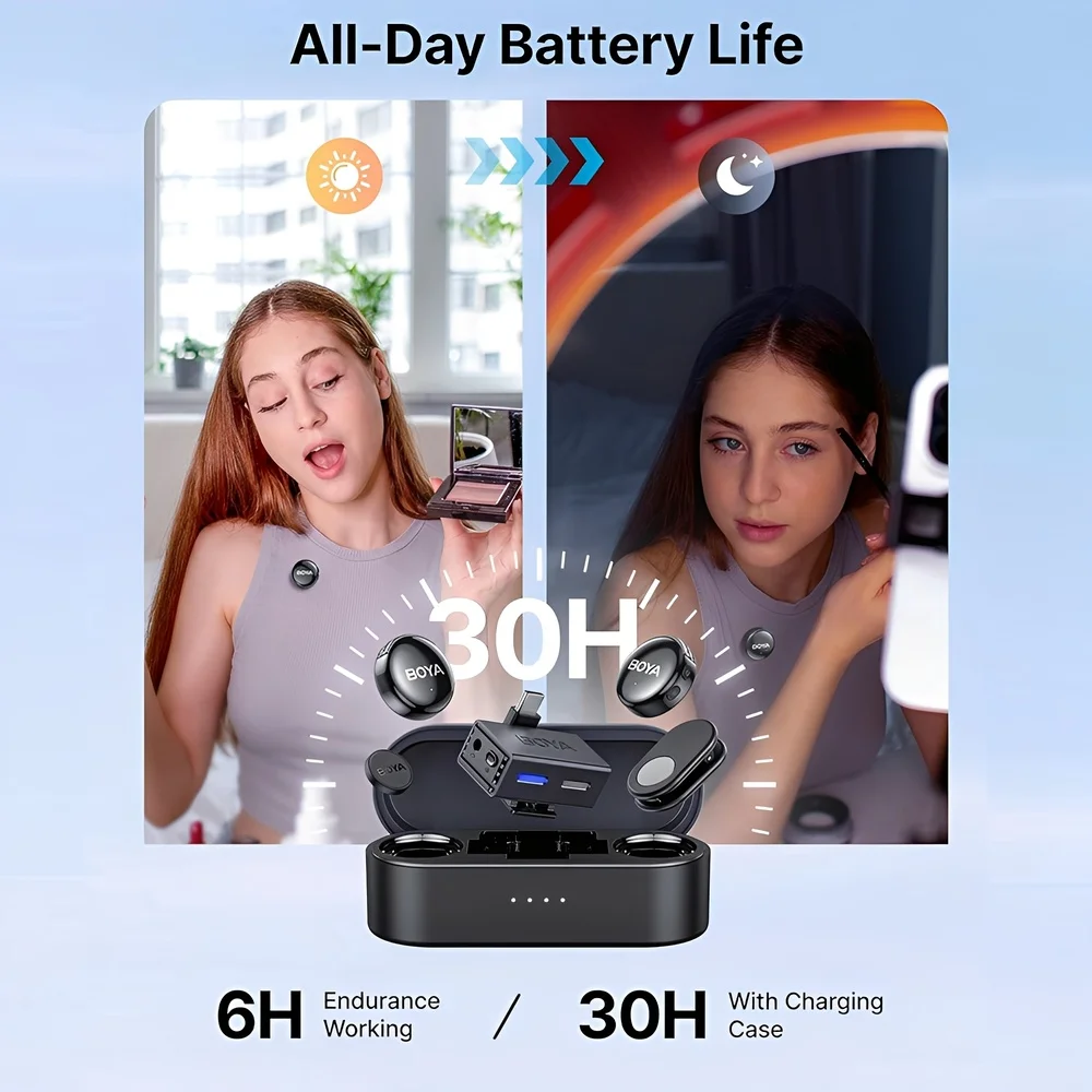 Imagem 3 de 5 do produto Microfone De Lapela Boya Boyalink 3 Iphone/android Preto
