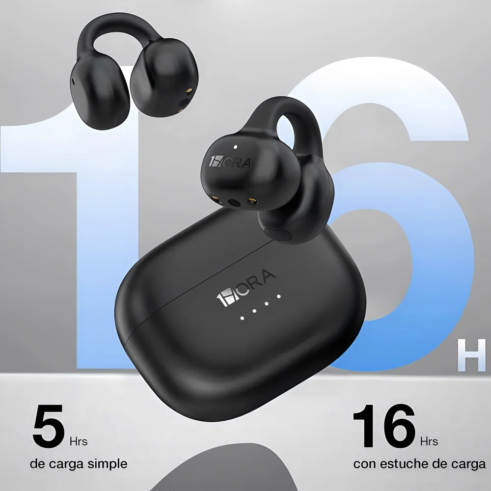 Imagem 3 de 5 do produto Fone De Ouvido Sem Fio 1hora Bt 5.3 Clipe Orelha Preto