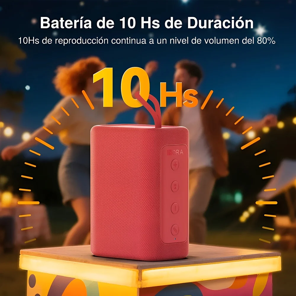 Imagem 3 de 5 do produto Caixinha Som 1hora Boc244r Altofalante Portátil Vermelho