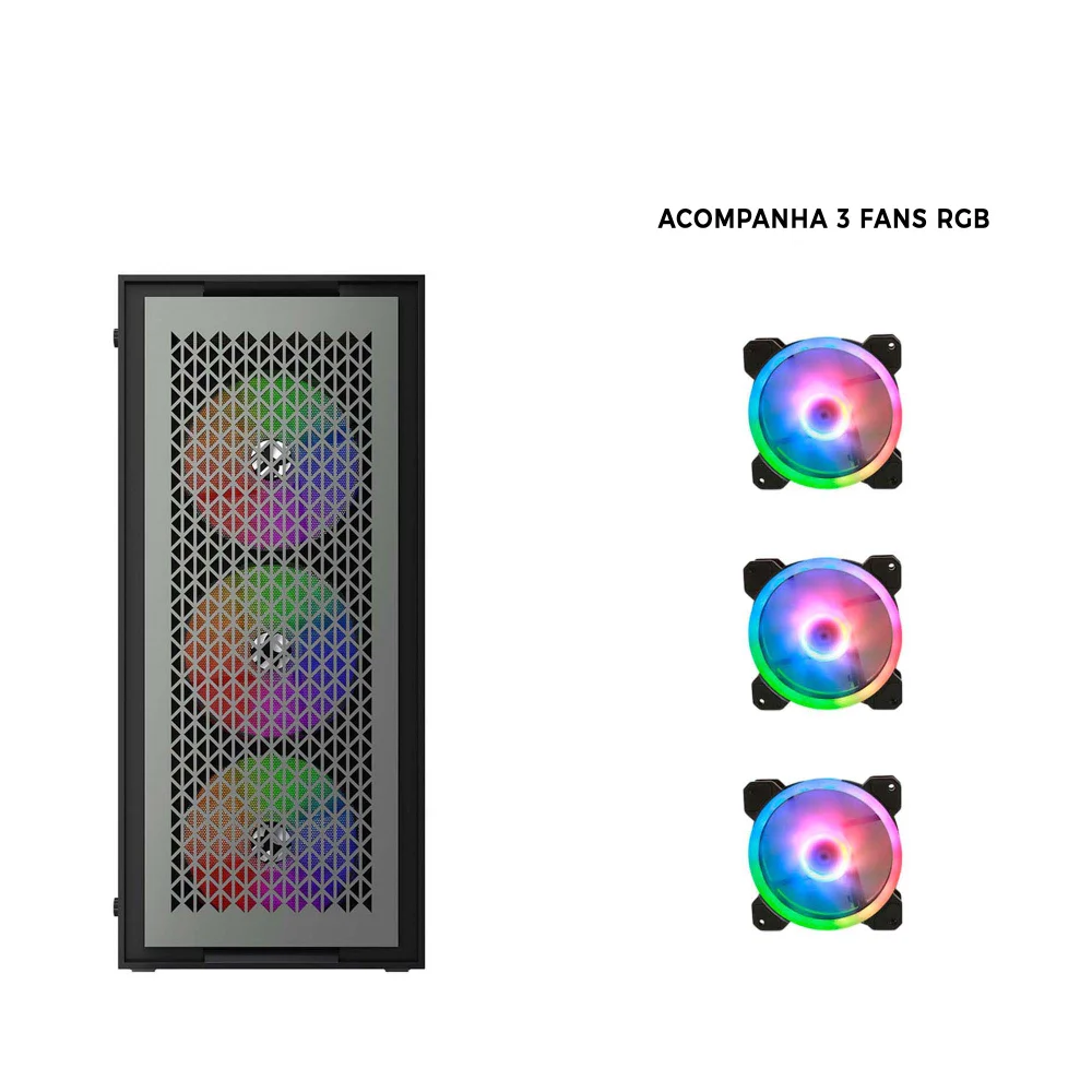 Cpu PC Gamer Intel i9 11ª 64gb Ram SSD 1TB RTX 4060 8GB - Gabinete X-frame Bg-050 Cinza - view 4