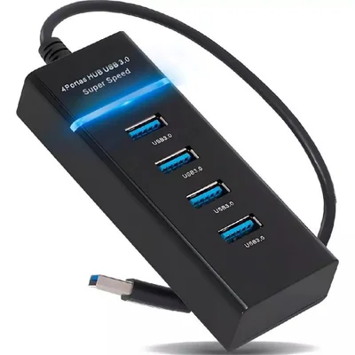Hub Usb 3.0 4 Portas Com LED Alta Velocidade 5gbps