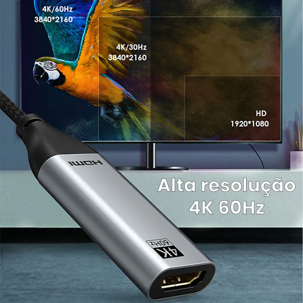 Imagem 3 de 5 do produto Cabo Adaptador Usb C HDMI 4k 60hz Para Macbook Pro Cabletime