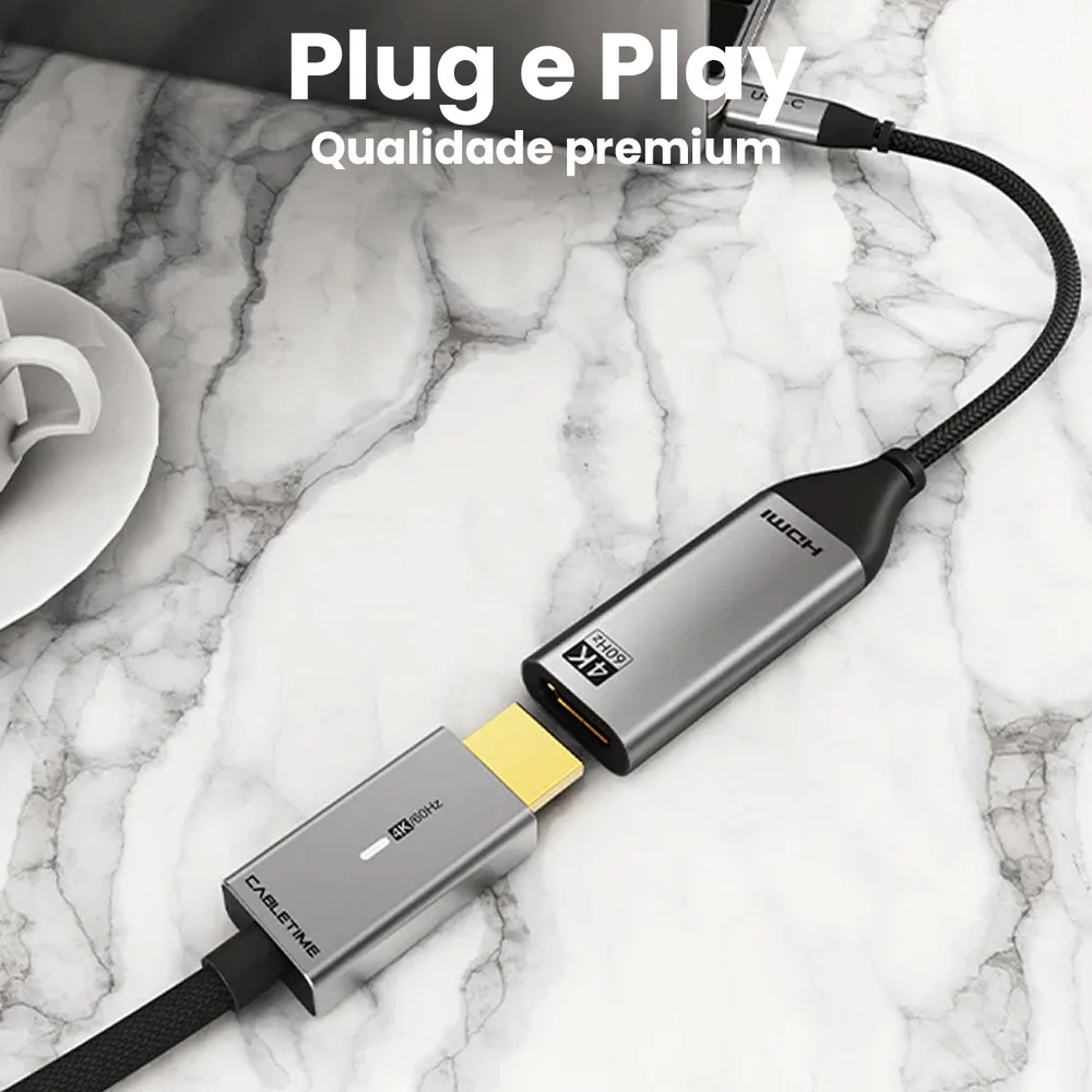 Imagem 5 de 5 do produto Cabo Adaptador Usb C HDMI 4k 60hz Para Macbook Pro Cabletime