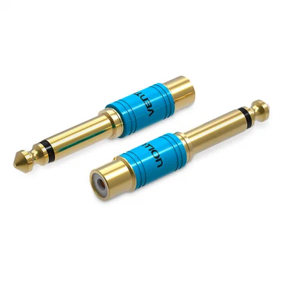 Kit 2 Adaptador Plug P10 Macho Para Rca Femea Profissional