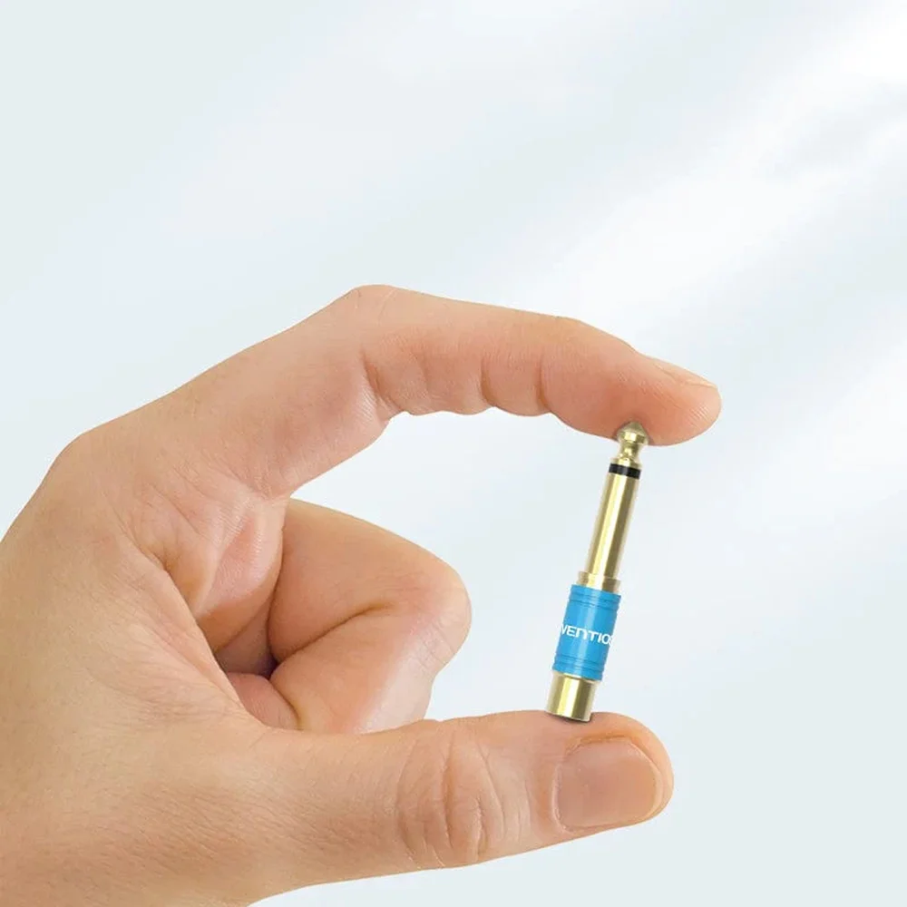 Imagem 2 de 5 do produto Kit 2 Adaptador Plug P10 Macho Para Rca Femea Profissional
