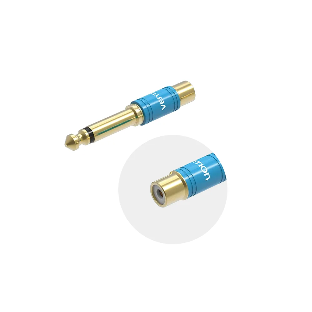 Imagem 3 de 5 do produto Kit 2 Adaptador Plug P10 Macho Para Rca Femea Profissional