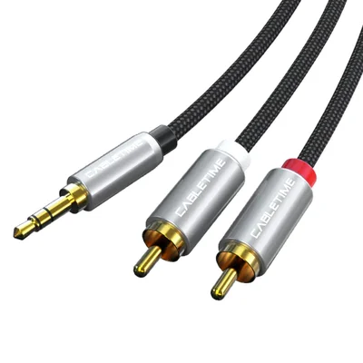 Cabo Auxiliar P2 Áudio Estéreo Para Rca Som Dj 1m Cabletime