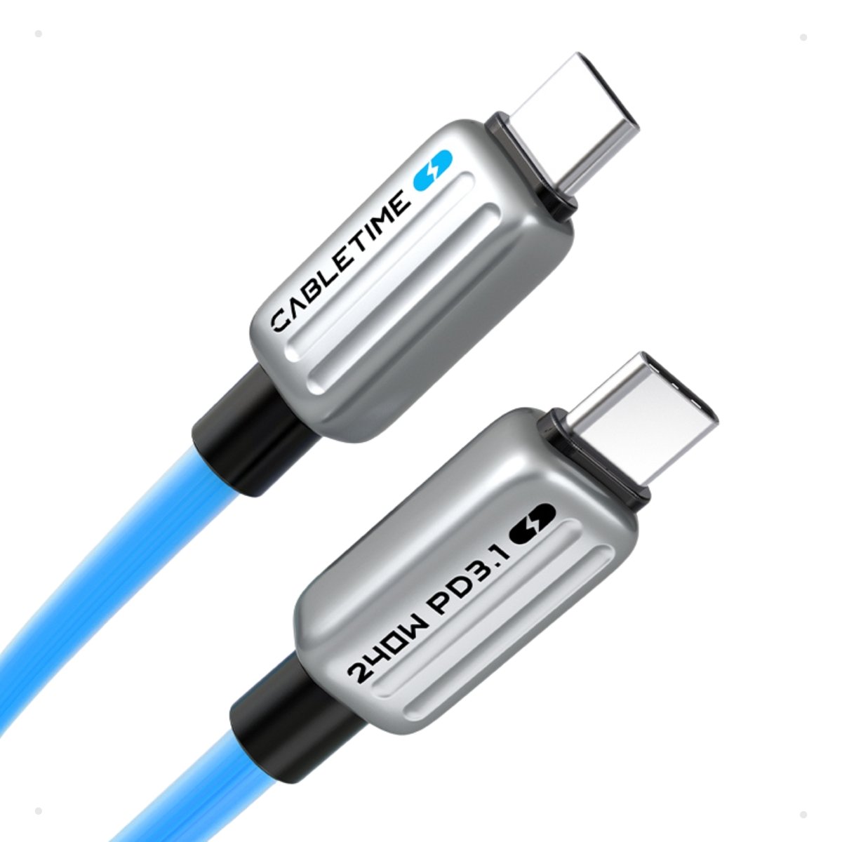 Cabo Carregador Usb C Alta Velocidade Turbo 240w Azul 1m