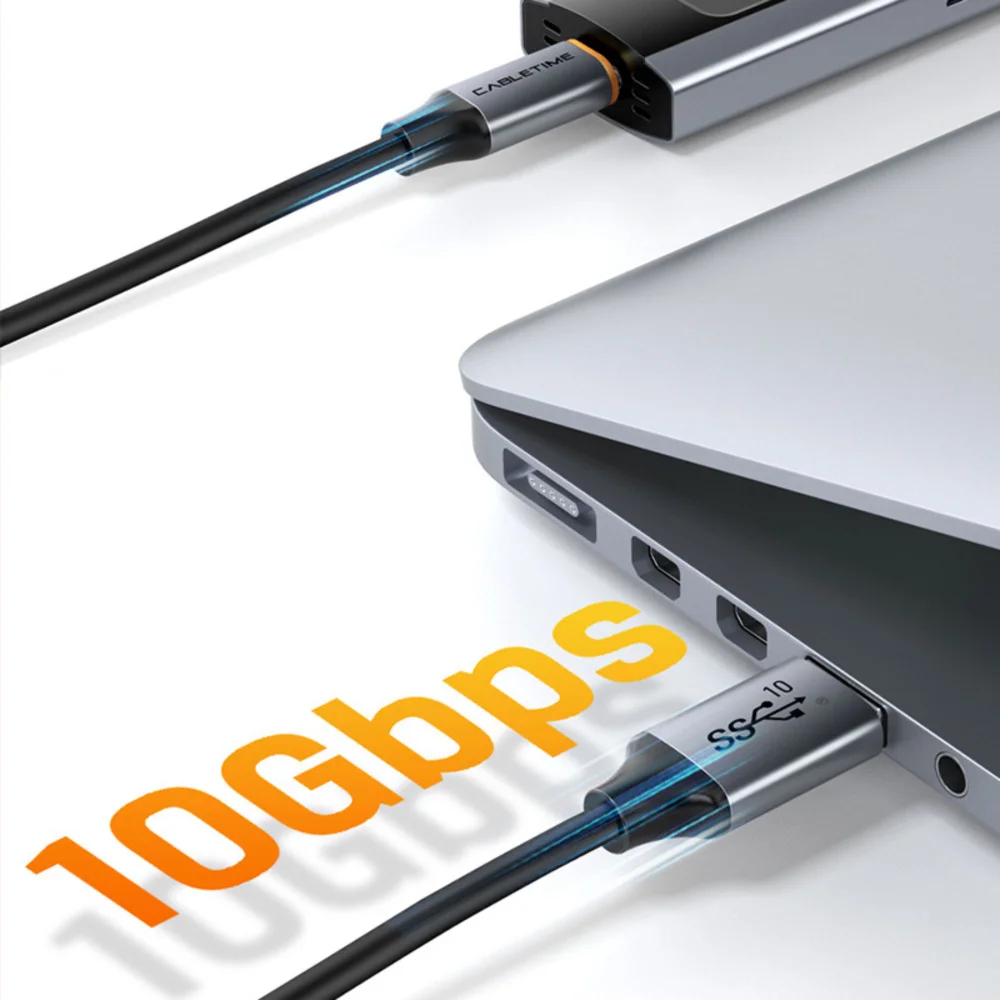 Imagem 4 de 5 do produto Cabo Usb A Para Usb C 3.1 10gbps Turbo Pd 60w Cabletime 2m