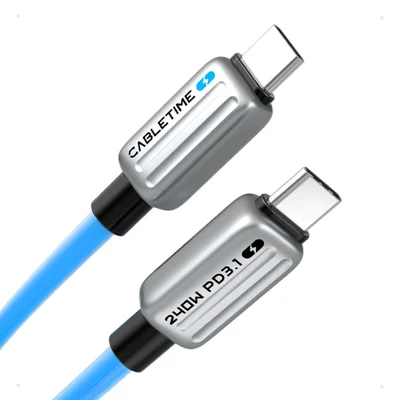 Cabo Carregador Usb C Alta Velocidade Turbo 240w Azul 2m