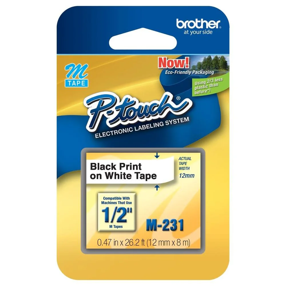 Kit 4 Fitas Rotulador Brother Branca 12mm M231 12mm