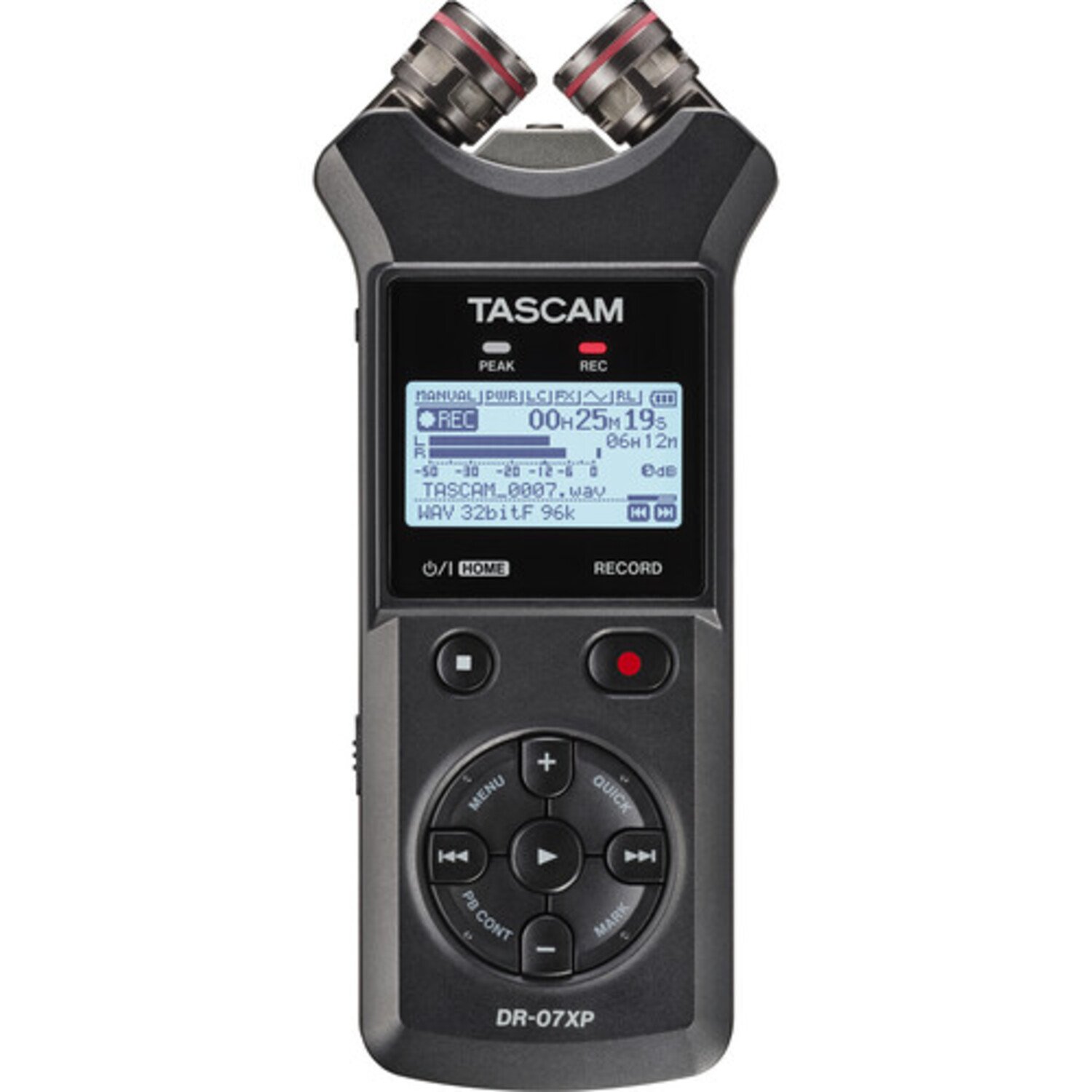 Gravador Tascam Dr-07xp Portátil Com Microfone Ajustável