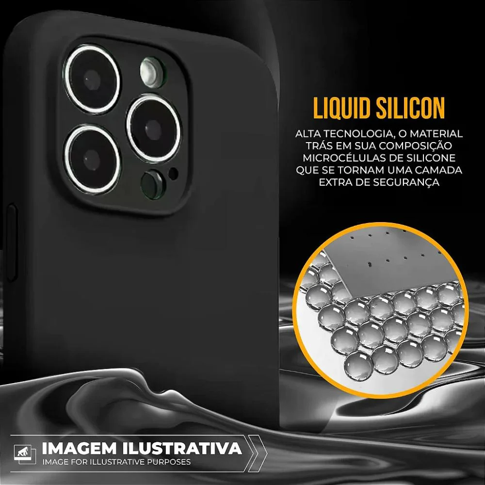 Imagem 2 de 5 do produto Capa Para Iphone 17 Pro - Silicon Premium Preta - Gshield